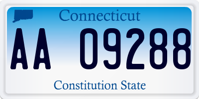 CT license plate AA09288