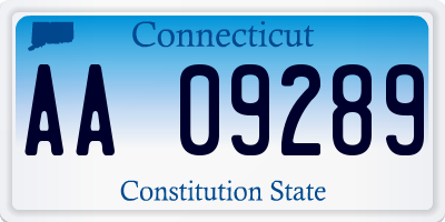 CT license plate AA09289