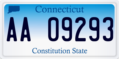 CT license plate AA09293