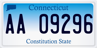 CT license plate AA09296