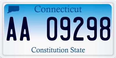 CT license plate AA09298