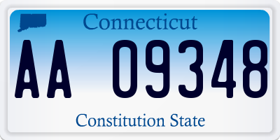 CT license plate AA09348