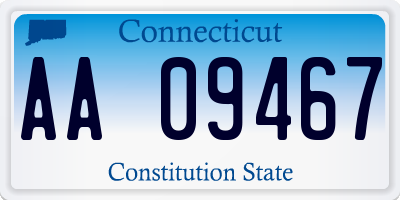 CT license plate AA09467