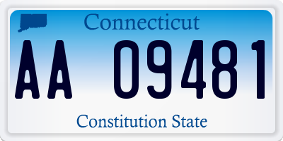 CT license plate AA09481