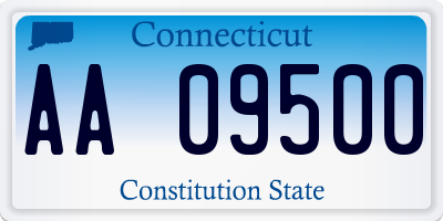 CT license plate AA09500