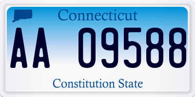 CT license plate AA09588