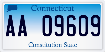 CT license plate AA09609