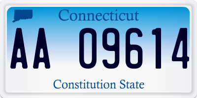 CT license plate AA09614