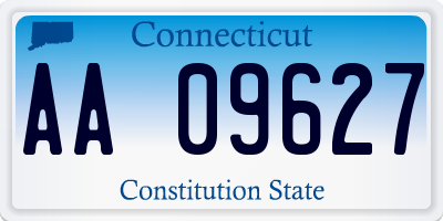 CT license plate AA09627