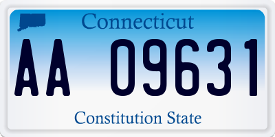 CT license plate AA09631