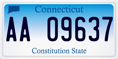 CT license plate AA09637