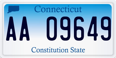 CT license plate AA09649