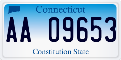 CT license plate AA09653