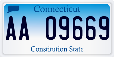 CT license plate AA09669