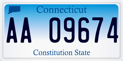 CT license plate AA09674