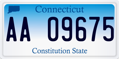 CT license plate AA09675