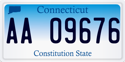 CT license plate AA09676