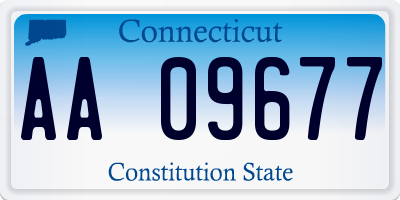 CT license plate AA09677