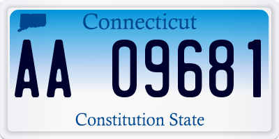 CT license plate AA09681