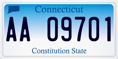 CT license plate AA09701