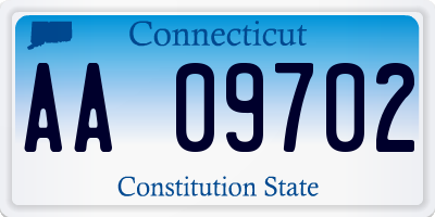 CT license plate AA09702