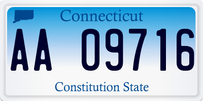 CT license plate AA09716