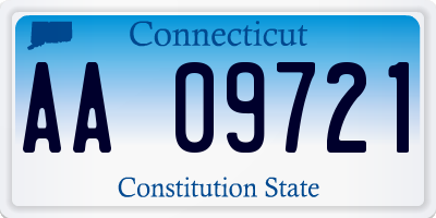 CT license plate AA09721