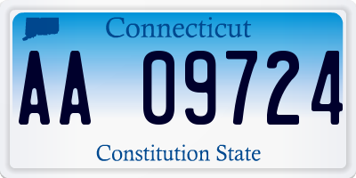 CT license plate AA09724