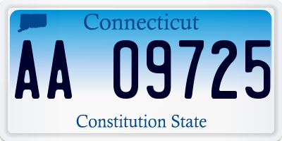 CT license plate AA09725
