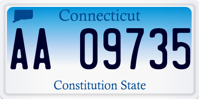 CT license plate AA09735