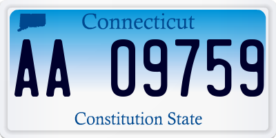 CT license plate AA09759