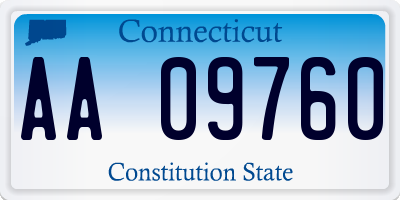 CT license plate AA09760