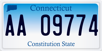 CT license plate AA09774