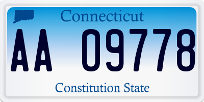 CT license plate AA09778