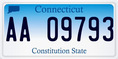 CT license plate AA09793