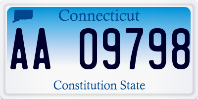 CT license plate AA09798