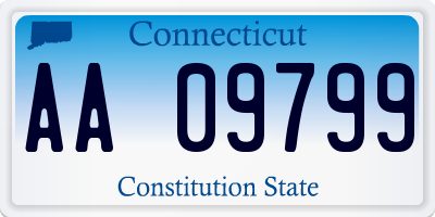 CT license plate AA09799