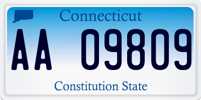 CT license plate AA09809