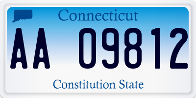 CT license plate AA09812