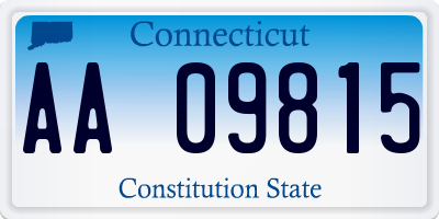 CT license plate AA09815