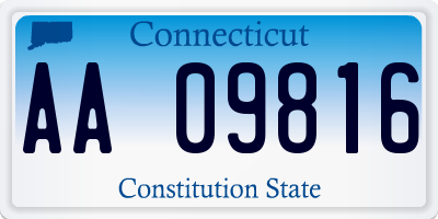 CT license plate AA09816