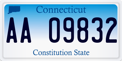 CT license plate AA09832