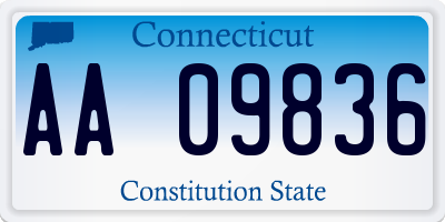 CT license plate AA09836