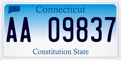 CT license plate AA09837