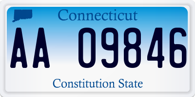 CT license plate AA09846