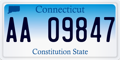 CT license plate AA09847