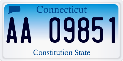 CT license plate AA09851