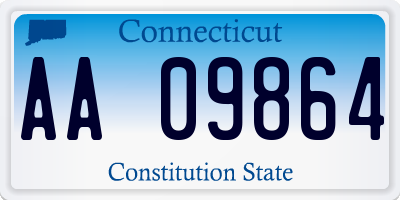 CT license plate AA09864