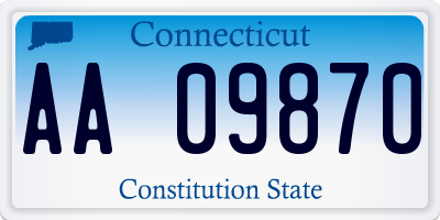 CT license plate AA09870