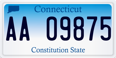 CT license plate AA09875